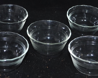 Juego de 5 cuencos de cristal Pyrex vintage para flan (177 ml)