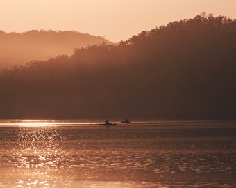 Summer Sunset Fisherman Photo, Digital Download