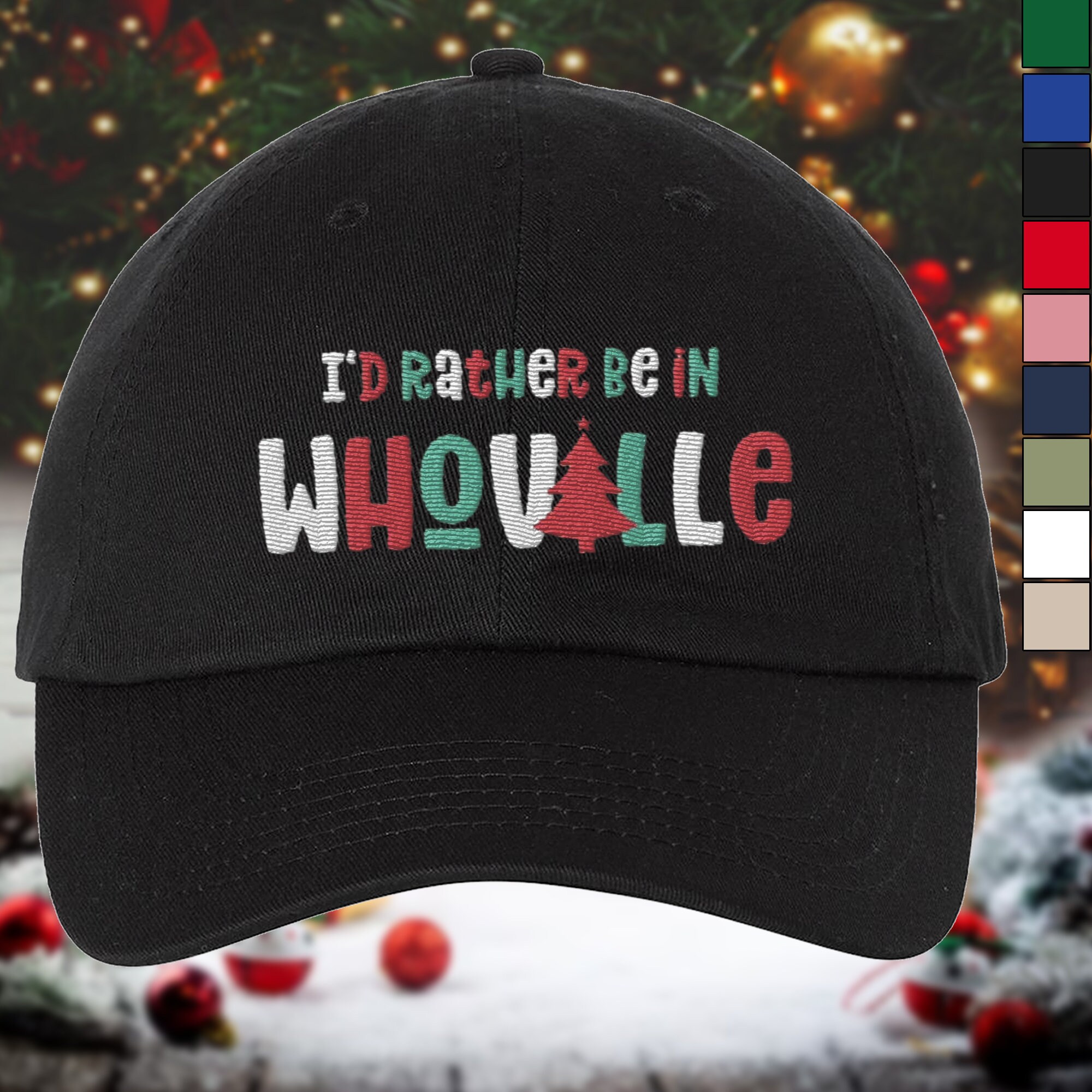 Embroidered I'd Rather Be in WHOVILLE Hat Whoville Etsy