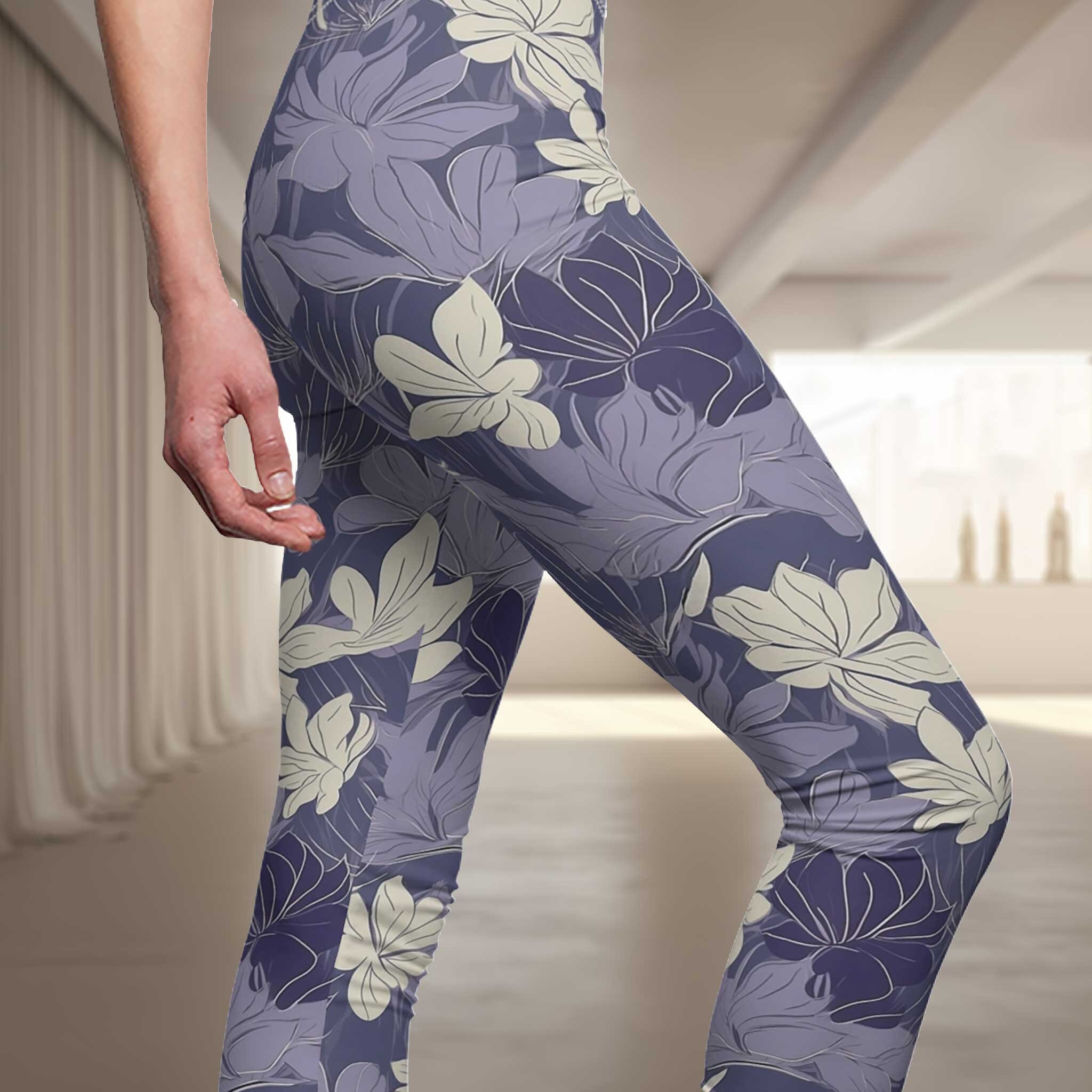 Yoga Pants Paradise Birds Blue - Hoessee