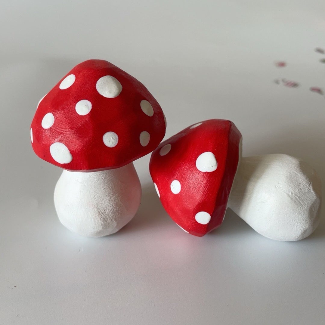 Red Mushroom Statue, Unique Mushroom, Colorful Mushroom, Mushroom