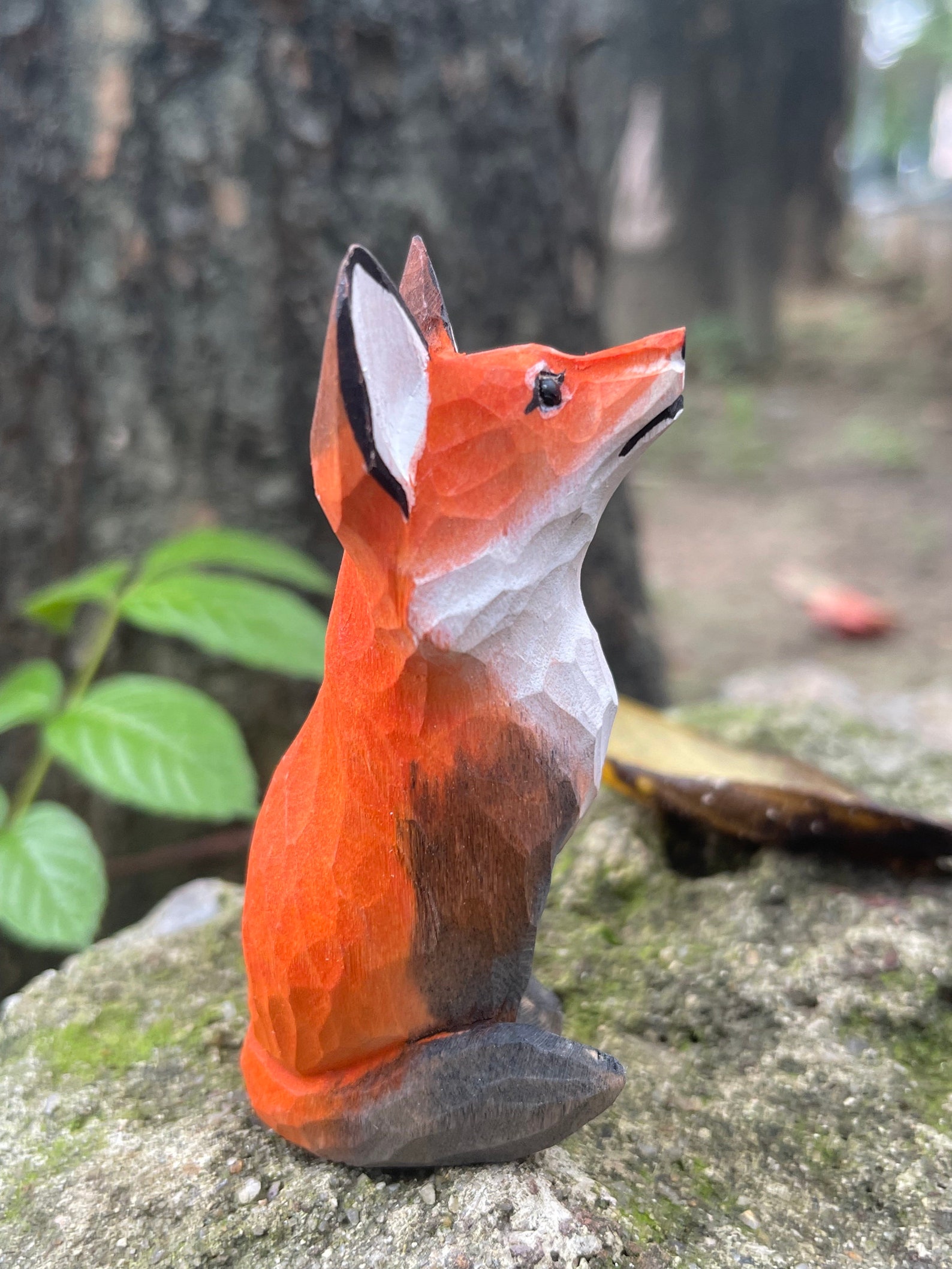 Handmade Wooden Fox, Cute Fox Statue, Wooden Fox, Fox Decoration, Wood ...
