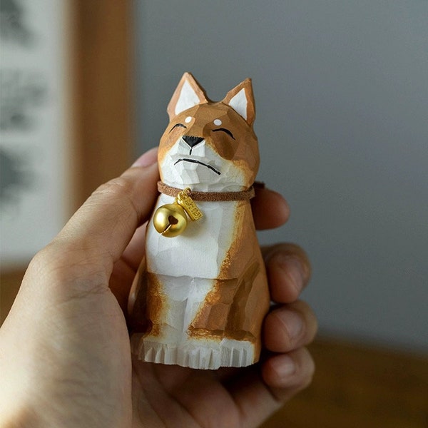 Wooden  Shiba Inu Sculpture, Wooden Shiba Inu Sculpture, Shiba Inu Figurine, Wooden  Shiba Inu Figurine,   Wood Shiba Inu ,  Shiba Inu