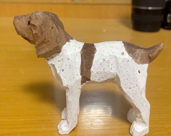 Handmade Wooden Dog Statue, Dog Figurines, Wooden Dog, Wooden Dog, So Cute Figurines, Home Decor, Carved Wooden Dog, Wood Dog, Gift for Dad