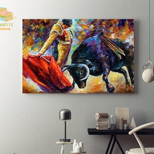 Bullfighter And Bullfighting in Spain Framed Canvas, Unframed Poster, Bullfighting Lover Gift, Bullfighter Poster, Spain Canvas
