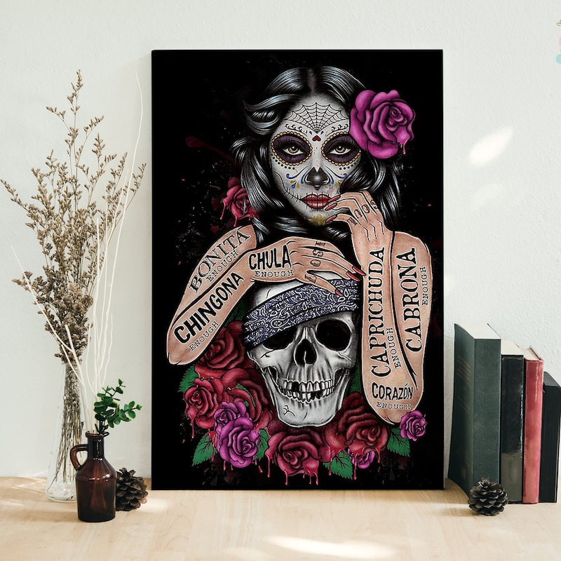 Sugar Skull Poster Etsy
