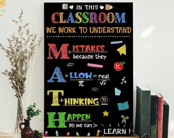 Math Wall Decal Mathematics Vinyl Wall Art for School math - Etsy