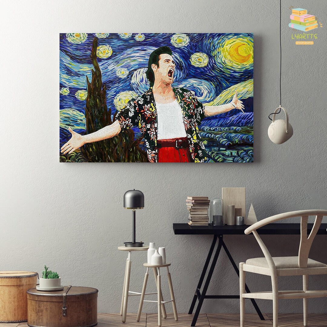 Ace Ventura Starry Night Framed Canvas, Unframed Poster, Starry Night Canvas, Pet Detective