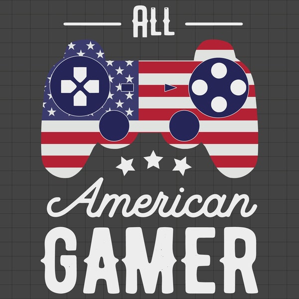 All american gamer SVG, 4th of july gamer SVG, 4th of july boy SVG 4th of july kids svg, video controller fourth of july