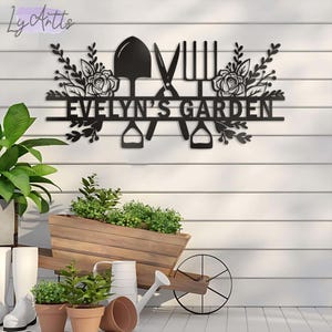 Custom Metal Garden Decor, Gardener Name Sign, Personalised Garden Name Sign, Garden Wall Art, Yard Decor, Gardening Gifts For Dad