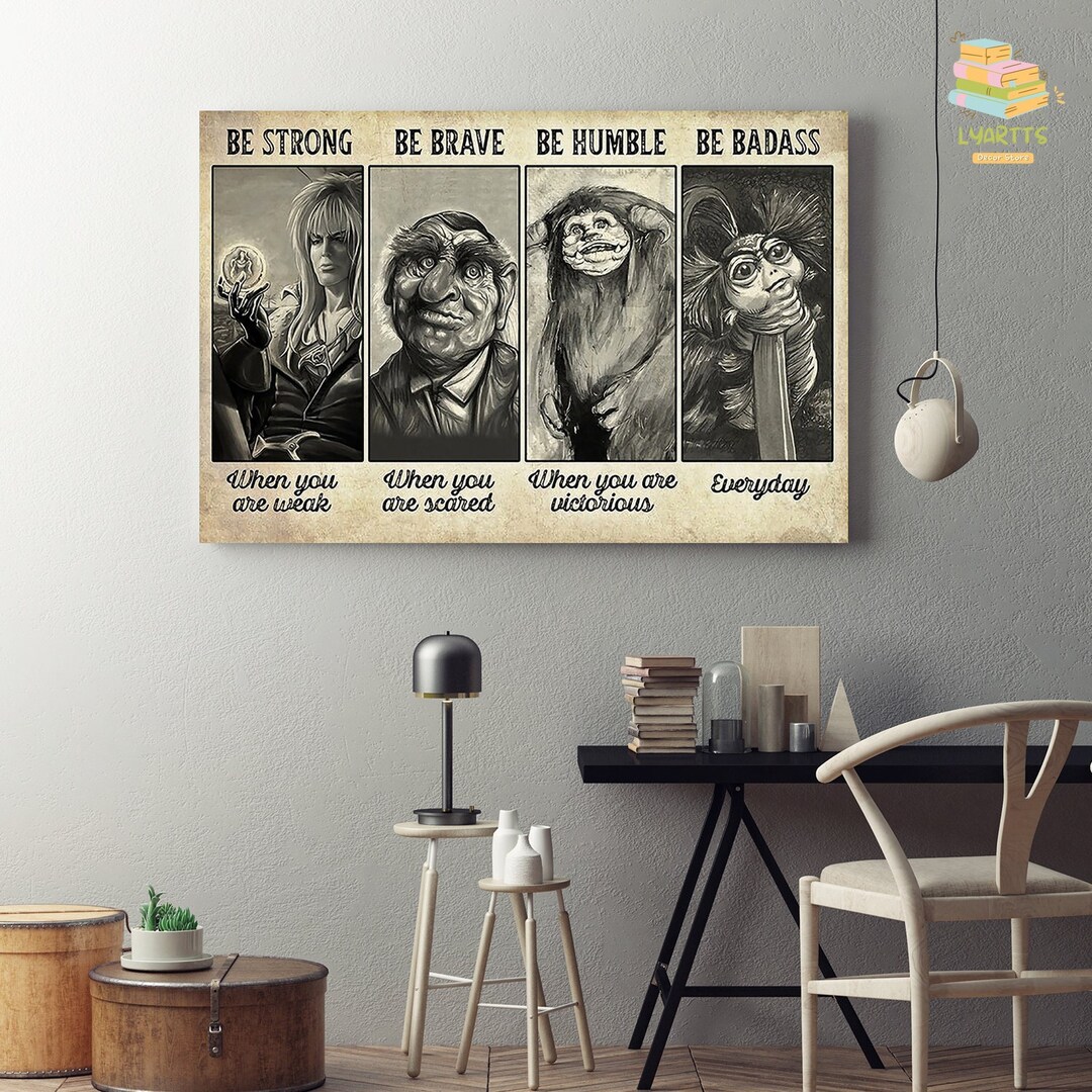 Labyrinth Be Strong Be Brave Be Humble Be Badass Framed Canvas