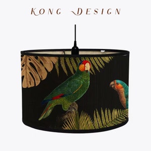 Bamboo Lamp Shade Birds and Plants Pattern Chandelier Lampshade Table/Floor/Ceiling Pendent Lamp shade for Bed Room,Living Room, E27