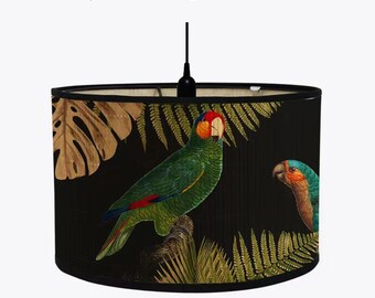 Bamboo Lamp Shade Birds and Plants Pattern Chandelier Lampshade Table/Floor/Ceiling Pendent Lamp shade for Bed Room,Living Room, E27