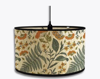 Bamboo Lamp Shade Vintage Flora Pattern Light Cover for Floor Table Ceiling Lamps