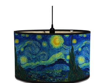 The Starry Night Printed Bamboo Lamp Shades Replacement  cover for Table/Floor/Ceiling  Lamp shade E27