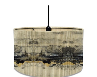 Marble Pattern Foldable Bamboo Lamp Shade Chinese Style Chandelier Lamp Lampshade for Floor/Table/Ceiling Lamp E27