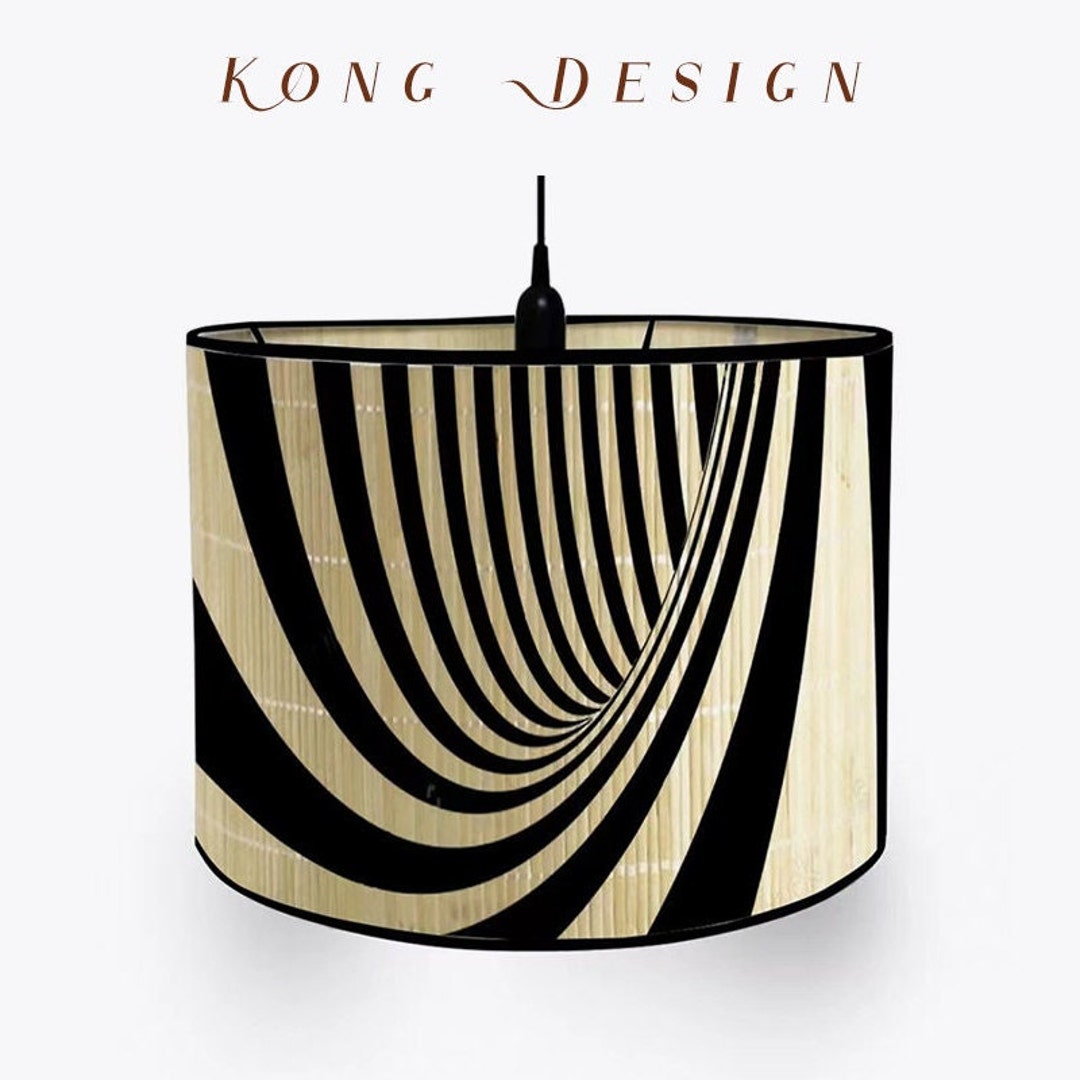 Abstract Foldable Bamboo Lamp Shade Chandelier Lampshade for Etsy