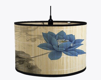 Lotus Bamboo Lamp Shade Chinese Vintage Style Drum Lampshade Light Cover Decorative Lamp shader for Floor Light/able / Pendant Table Lamp