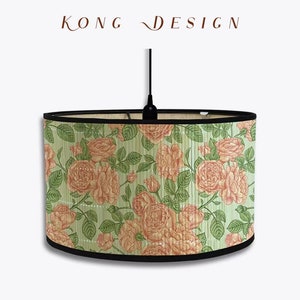 Abat-jour en bambou vintage à motif floral, couverture lumineuse pour lampes de table dans le salon, la chambre à coucher, le bureau, abat-jour de plafond E27 Style 05