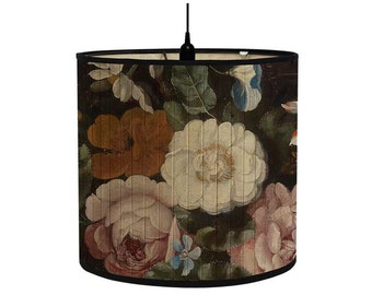 Flora Bamboo Lamp Shades, Vintage Decorative Drum Lampshades for Floor Light and Ceiling Lamp  Pendant Lampshades E27