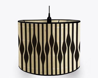 Foldable Bamboo Lamp Shade Abstract Pattern Chandelier Lampshade for Floor Light and Table Lamp E27