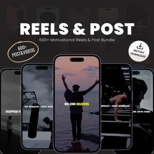 motivational reels bundle plr digital download products tiktok instagram youtube - instant downloads