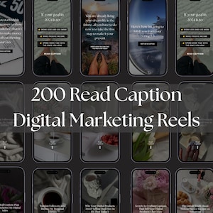 200 Digital Marketing Reels Read Captions / Hooks Faceless Instagram Story Quotes, digital products