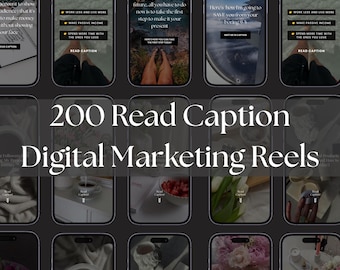 200 Reels de marketing digital Leer subtítulos / ganchos Citas de historias de Instagram sin rostro, productos digitales