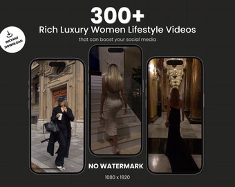 Plus de 300 bobines de luxe pour femmes | Femmes riches de luxe pour Instagram | Bobines de luxe pour tiktok instagram - Téléchargement instantané