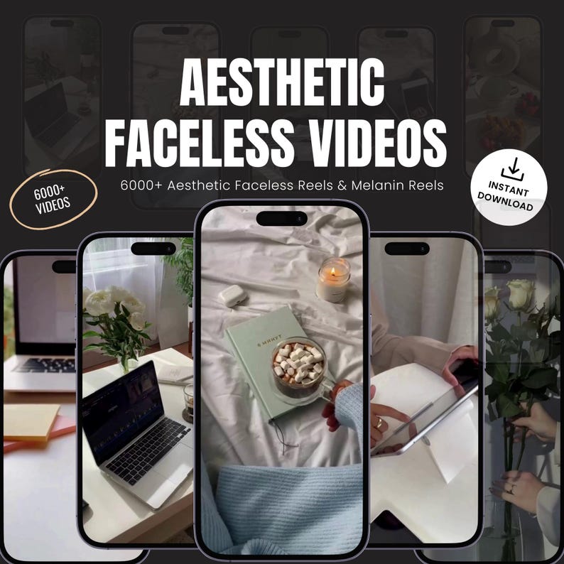 faceless reels, aesthetic reels, editable reels, reels, reels bundle