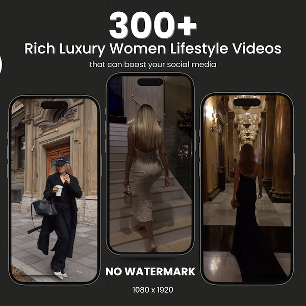 300+ Reiche Luxus-Frauenrollen | Luxusfrauen Walzen für instagram | Luxus reiche Frauen Walzen für Tiktok Instagram - Instant Download