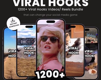 Paquete de más de 1200 clips virales con ganchos de video de tendencia para una interacción instantánea. Imágenes que captan la atención para creadores de contenido y especialistas en marketing.