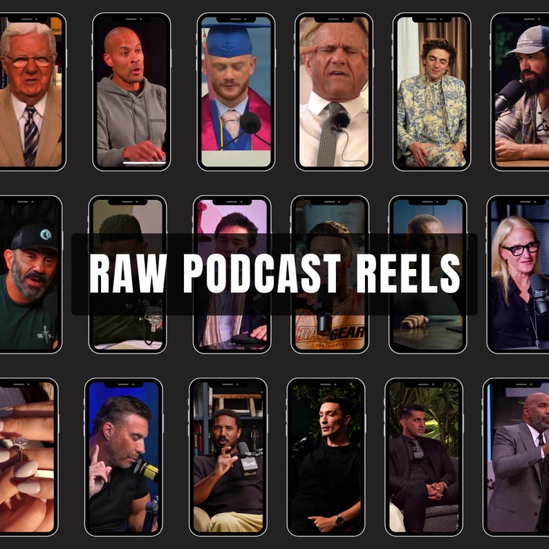 Collection of raw podcast video templates for Instagram and TikTok
