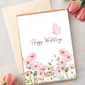 Printable Wedding Card: Elegant Floral Design (Digital Download)