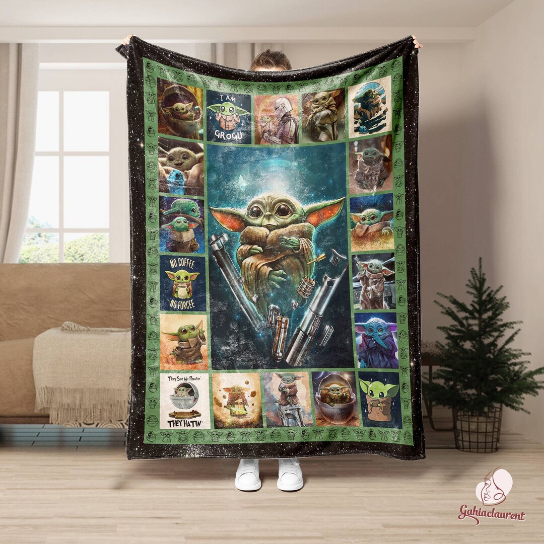 Baby Yoda Blanket Baby Yoda Quilt Magic Kingdom Blanket Etsy
