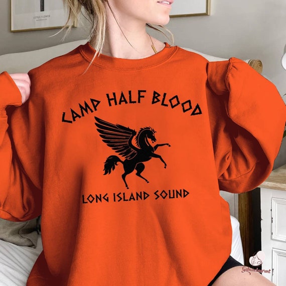 Camp Half blood Long Island Sound Orange T shirt Percy Jackson Womens sizes