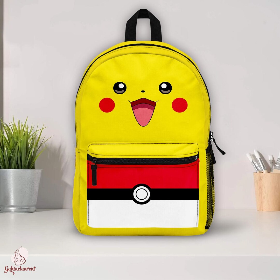 Pikachu School Backpack PKM Anime Backpack Pikachu Backpack Pikachu