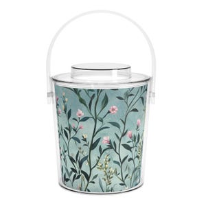 Balde de gelo floral William Morris, utensílios de bar vintage, balde de gelo botânico com tampa, decoração para carrinho de bar, acessório para coquetéis inspirado em jardim