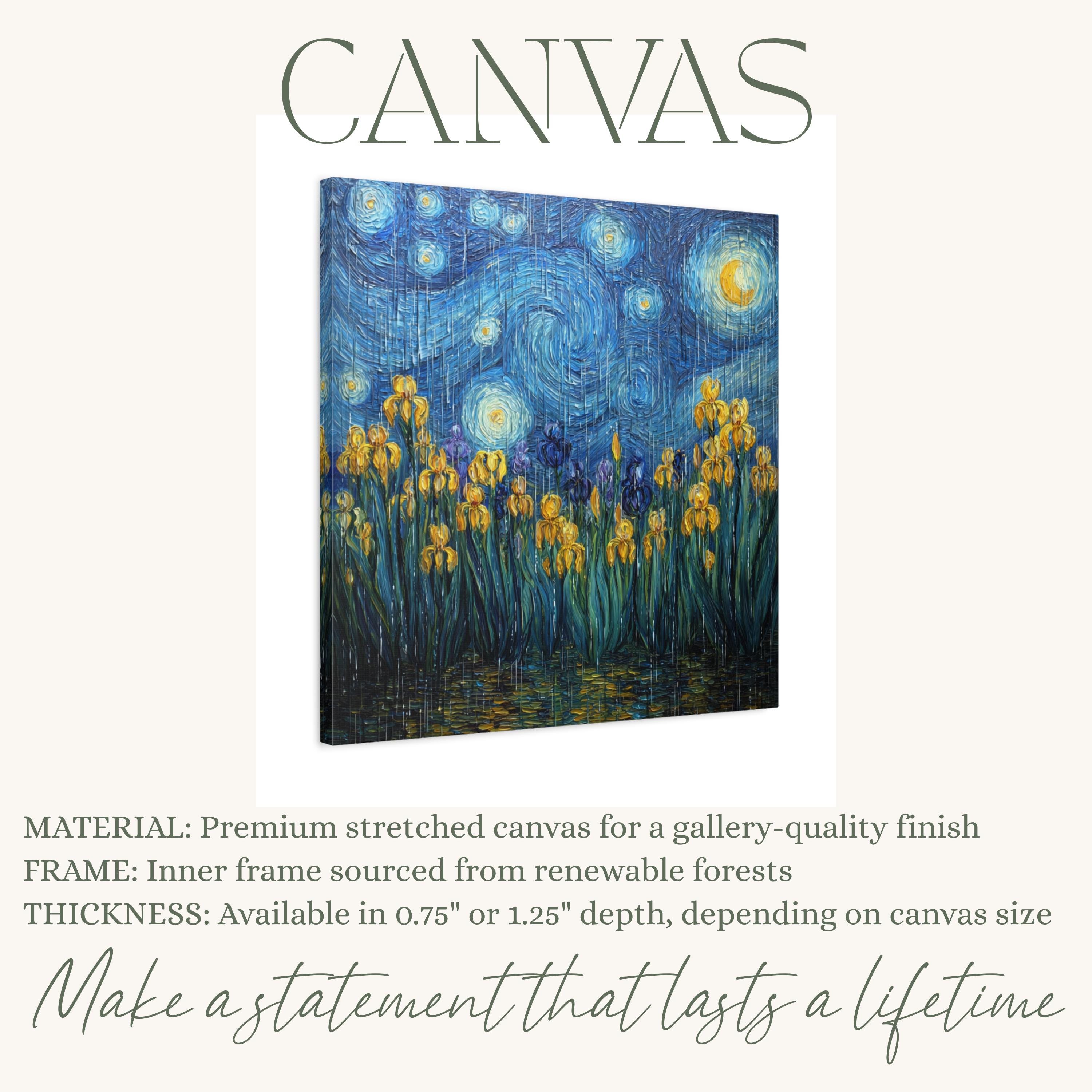 Van Gogh Inspired Starry Night Wall Art, Swirling Night Sky Poster ...