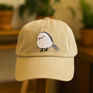 Cute Bird Embroidered Hat, Minimalist Bird Cap, Funny Aesthetic Dad Hat Gift for Bird Lovers