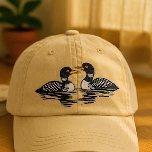 Embroidered Loon Hat: Lake Life Nature Baseball Cap