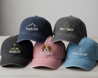 Personalized Embroidered Hat, Custom Logo Trucker Cap, Vintage Style Baseball Hat, Unisex Gift