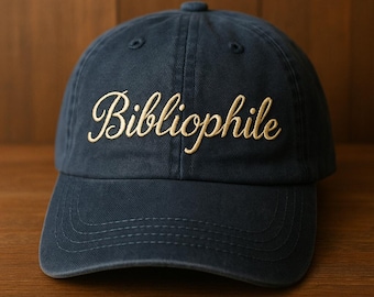 Bibliophile Embroidered Hat, Book Lover Gift, Literary Aesthetic Cap, Cozy Reading Baseball Hat