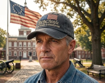 We the People 250 Years of Freedom Embroidered Hat – Patriotic USA Flag Baseball Cap, 1776–2026 Anniversary Gift for Americans