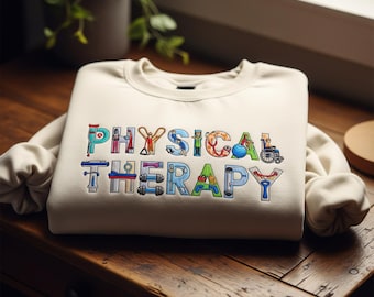 Physical Therapy Sweatshirt – Embroidered Rehab Tools Pullover, Physiotherapist Gift, Medical Student Appreciation Crewneck