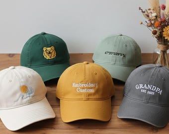 Custom Trucker Hat, Personalized Text Embroidered Cap, Retro Vintage Baseball Hat, Fathers Day Gift