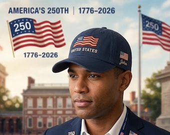 Custom USA Flag Hat 250th Anniversary 1776–2026 Patriotic Embroidered Baseball Cap American Semiquincentennial Gift