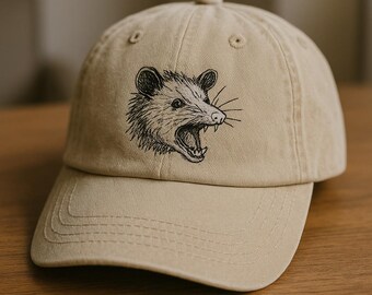 Funny Opossum Embroidery Custom Hat, Quirky Possum Dad Hat  display picture 1