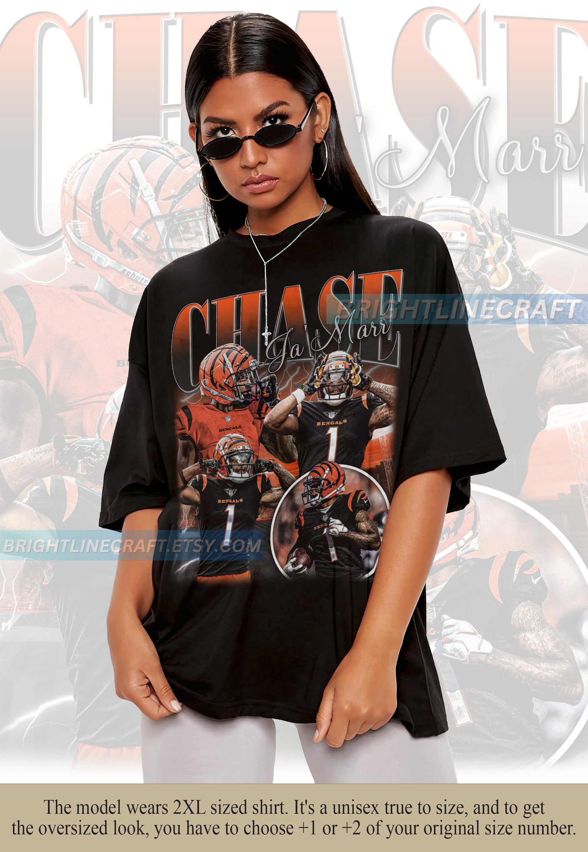 Football Design Graphic Aesthetic Ja'marr Chase shirt - Kingteeshop