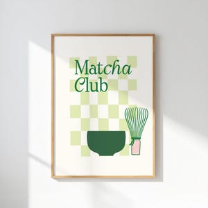 Matcha Club Digital Wall Art | Matcha Art Printable Decor | Matcha Green Tea Kitchen Art | Instant Download | Matcha Enthusiast Gift